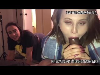 mrs scotty p sucking black dick in the bed